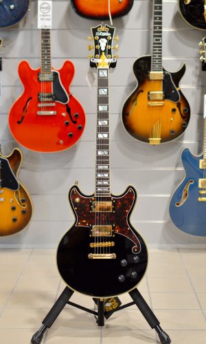 D'Angelico Deluxe Brighton Solid Black - DADBRISBK2GS