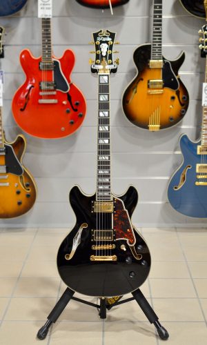D'Angelico Excel Mini DC Solid Black - DAEMINIDCSBKGS